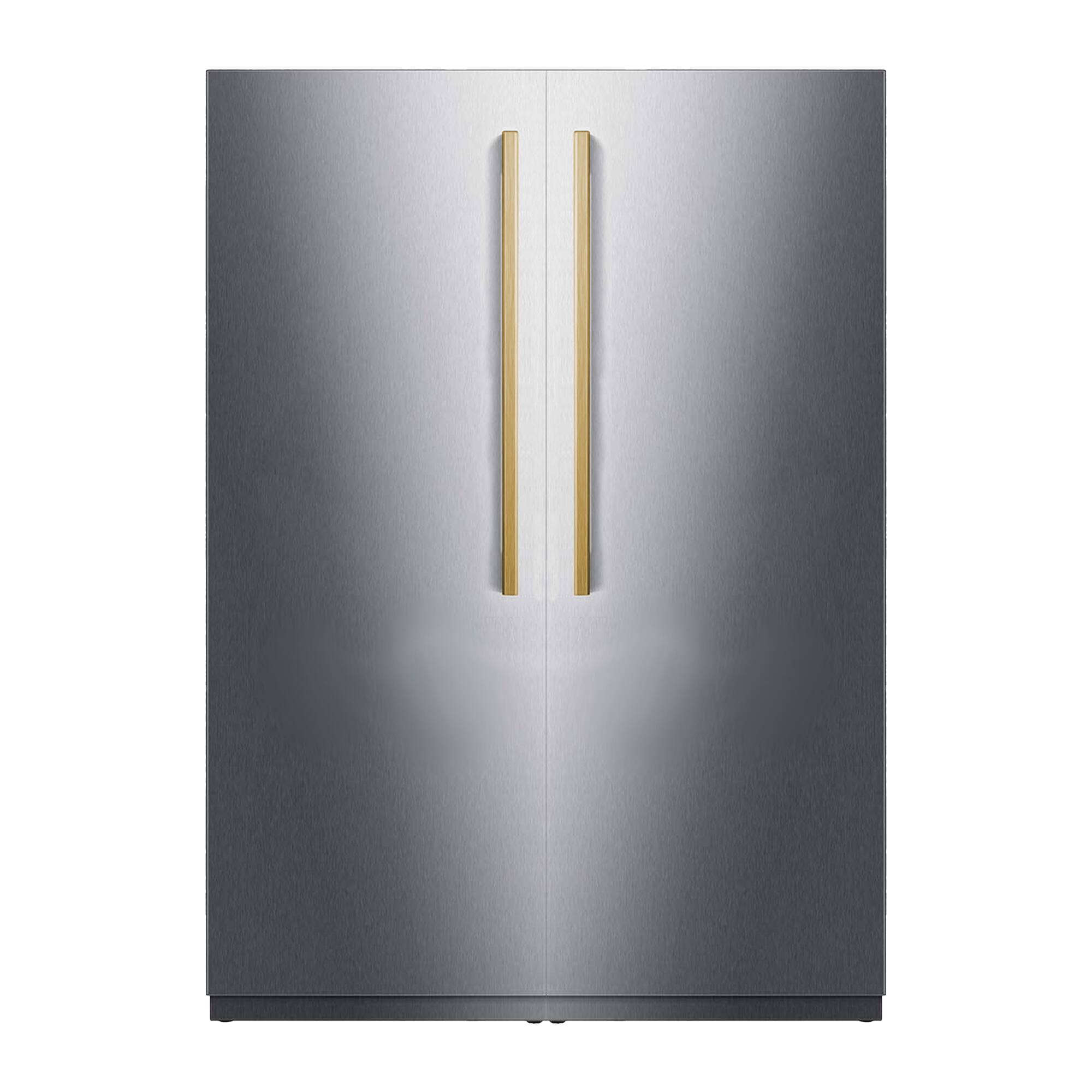 Front. Kucht - 48 in. Refrigeration Set — 24. in. Refrigerator & 24 in. Freezer - Stainless Steel Panels and Gold Handles Included - Stainless Steel and gold.