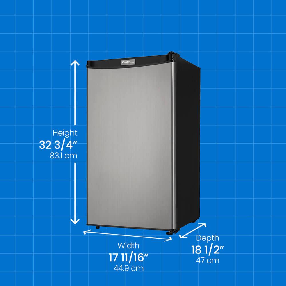 Height: 32 3/4" (83.1 cm)  
Width: 17 11/16" (44.9 cm)  
Depth: 18 1/2" (47 cm)