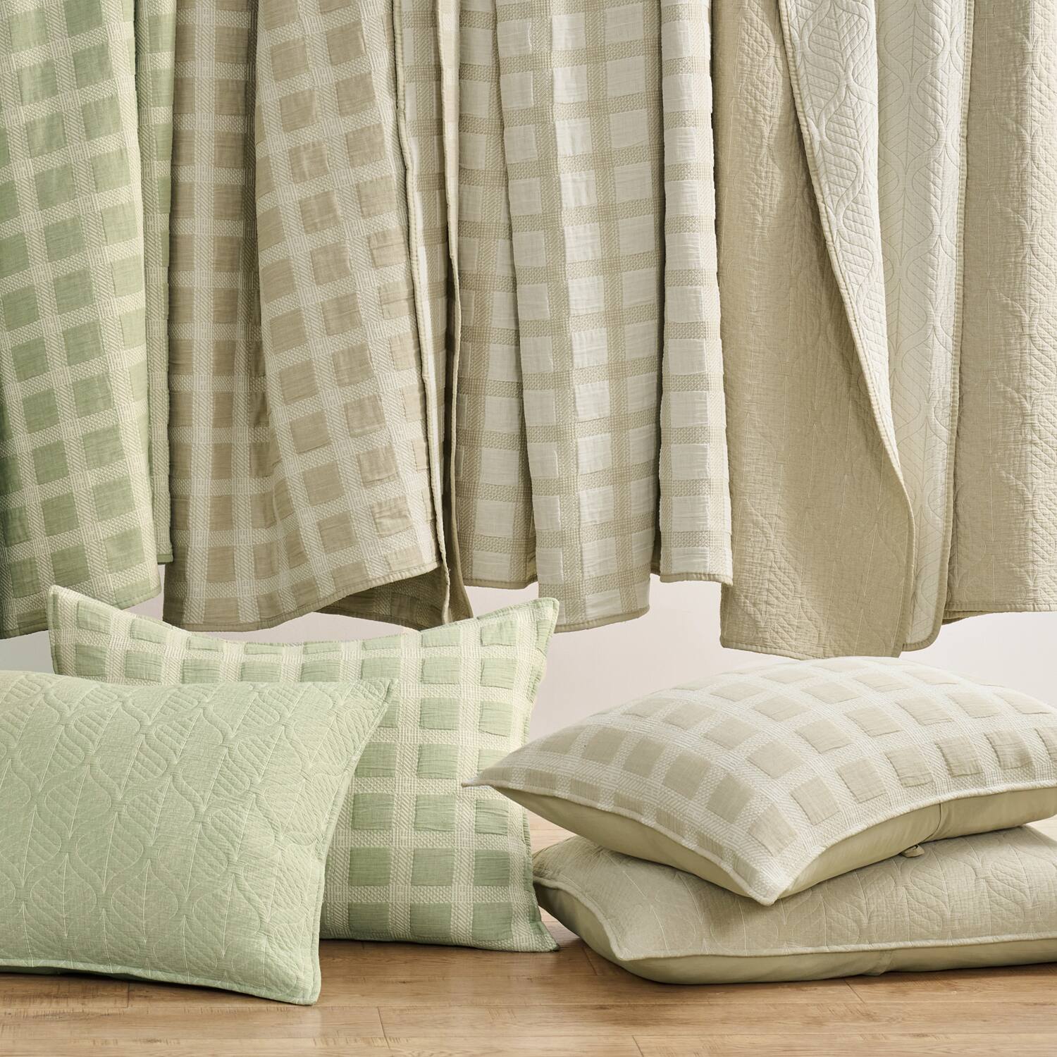 Back. Greenland Home Fashions - Greenland Home Fashions Millhouse 100% Cotton Pillow Sham King 20x36 Sage - Sage.