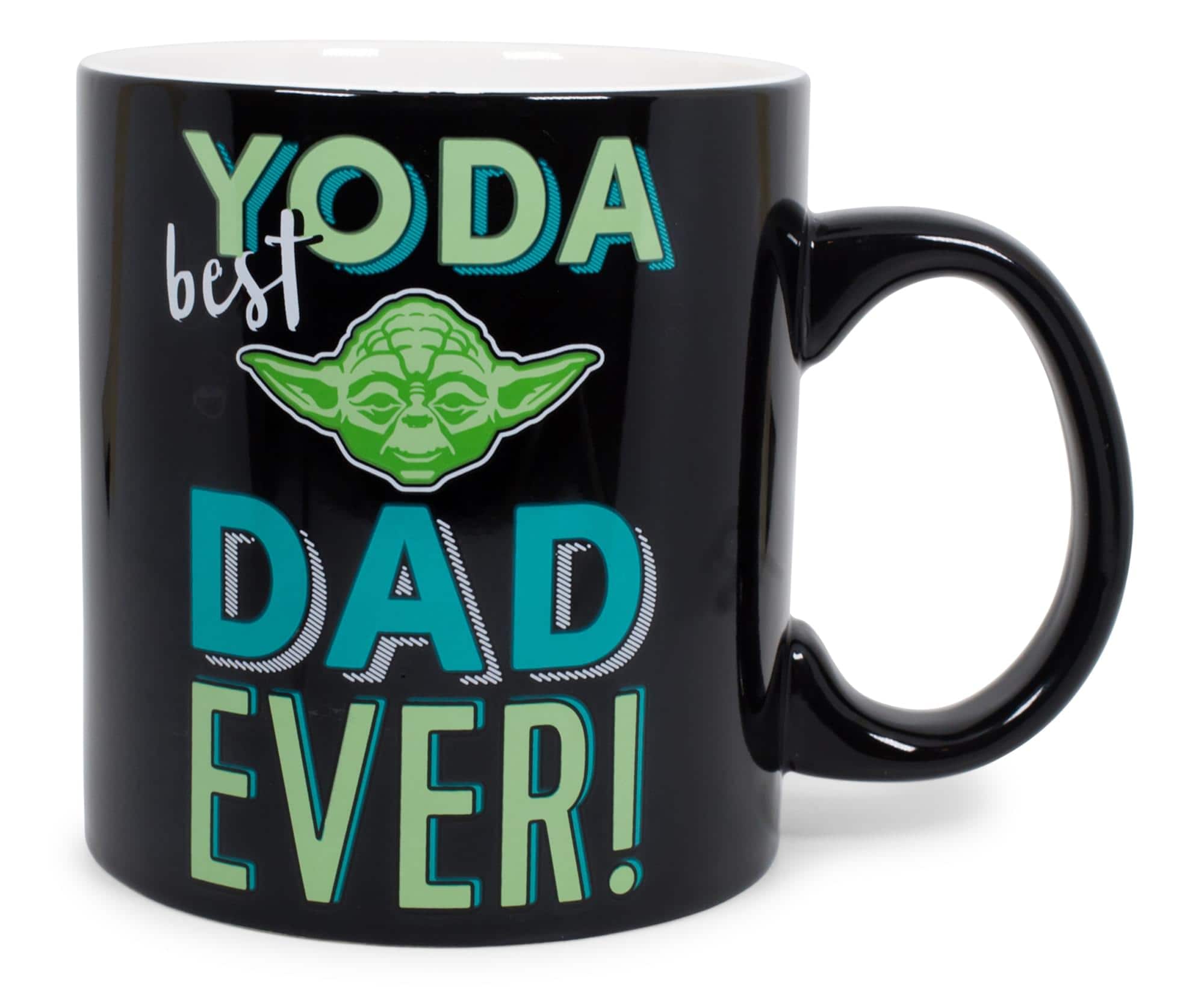 Silver Buffalo - Star Wars "Yoda Best Dad Ever" Ceramic Mug | Holds 20 Ounces | Toynk Exclusive - Black
