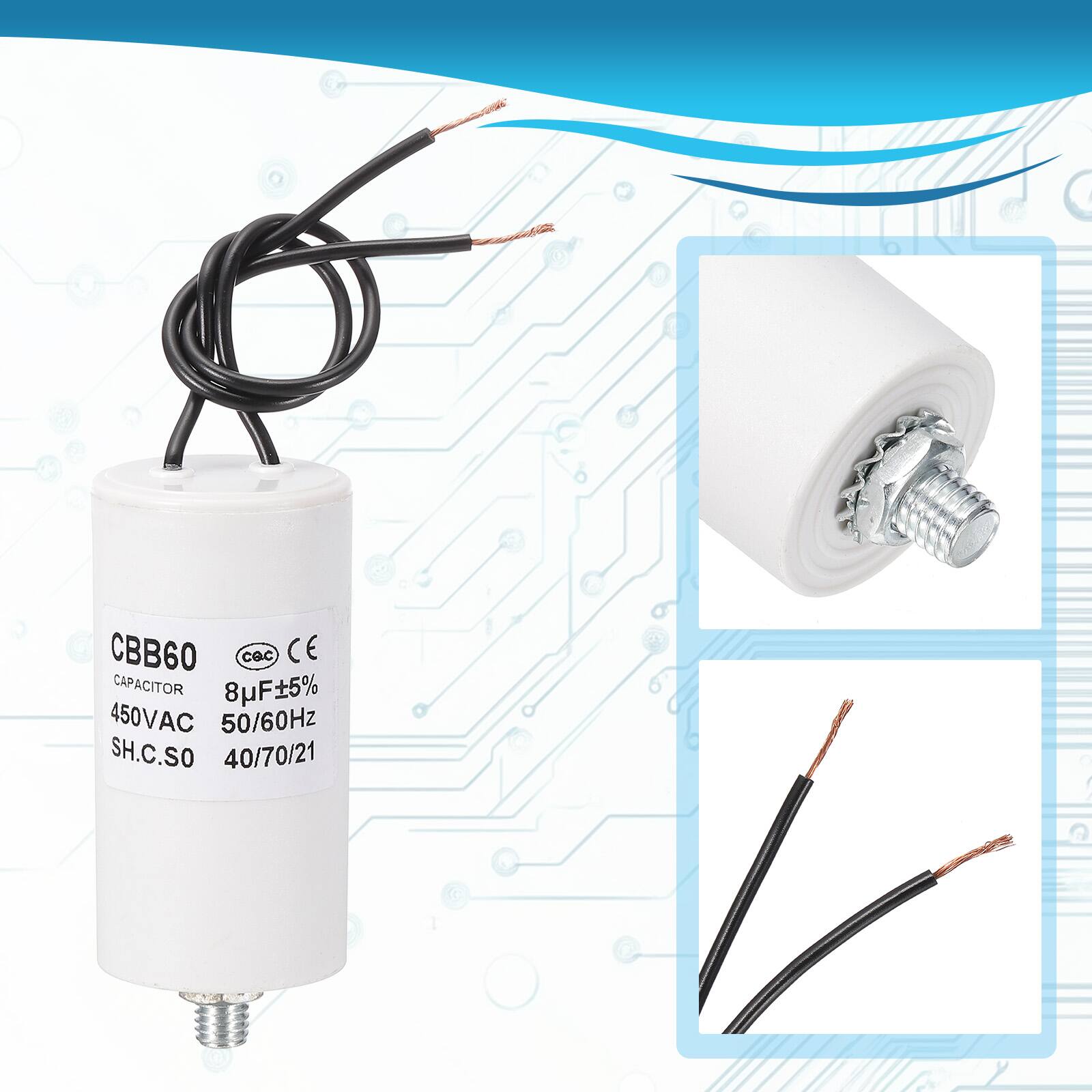 CBB60 CAPACITOR  
8µF±5%  
450VAC  
50/60Hz  
SH.C.SO  
40/70/21