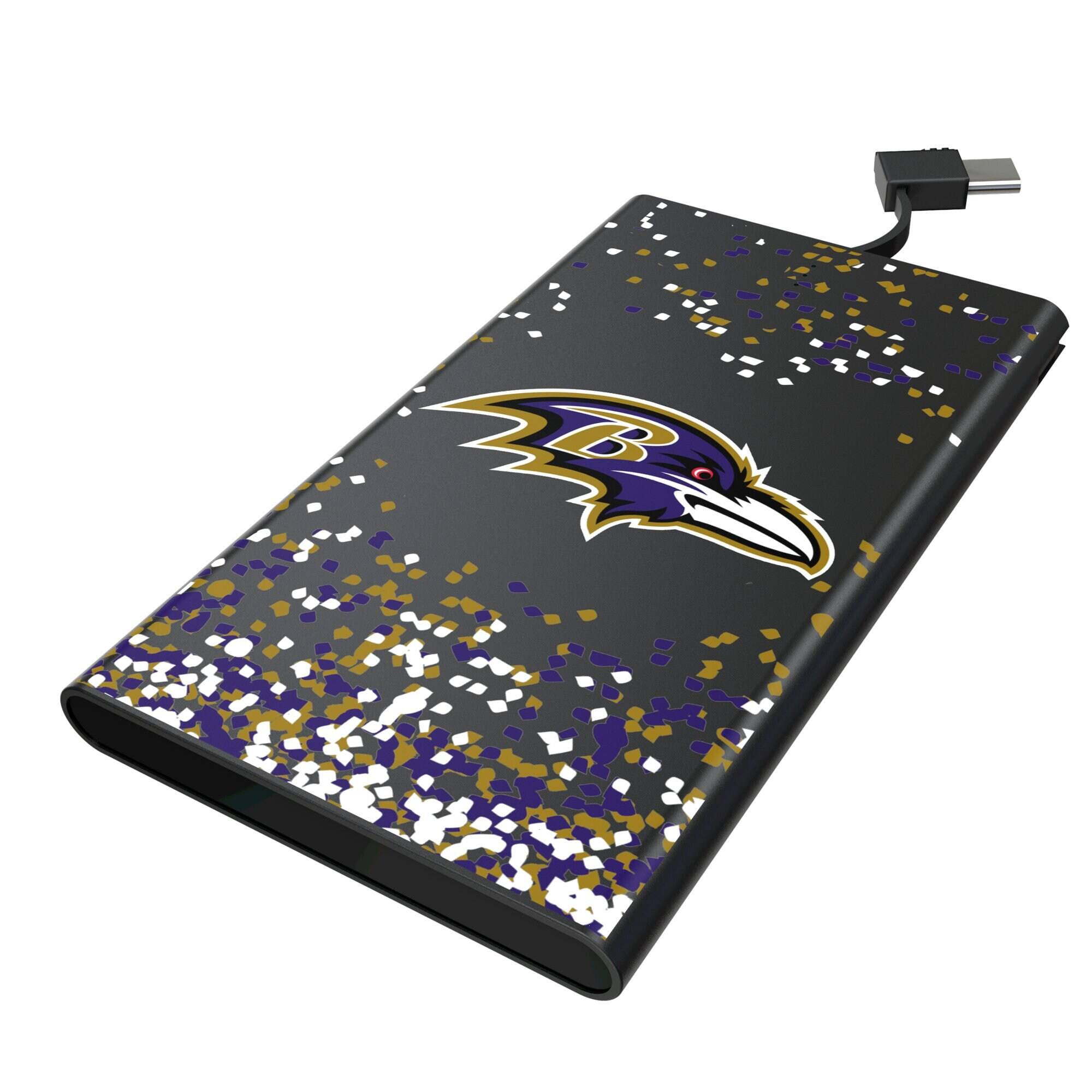 Front. Keyscaper - Baltimore Ravens 5000mAh Flat Powerbank - Black.