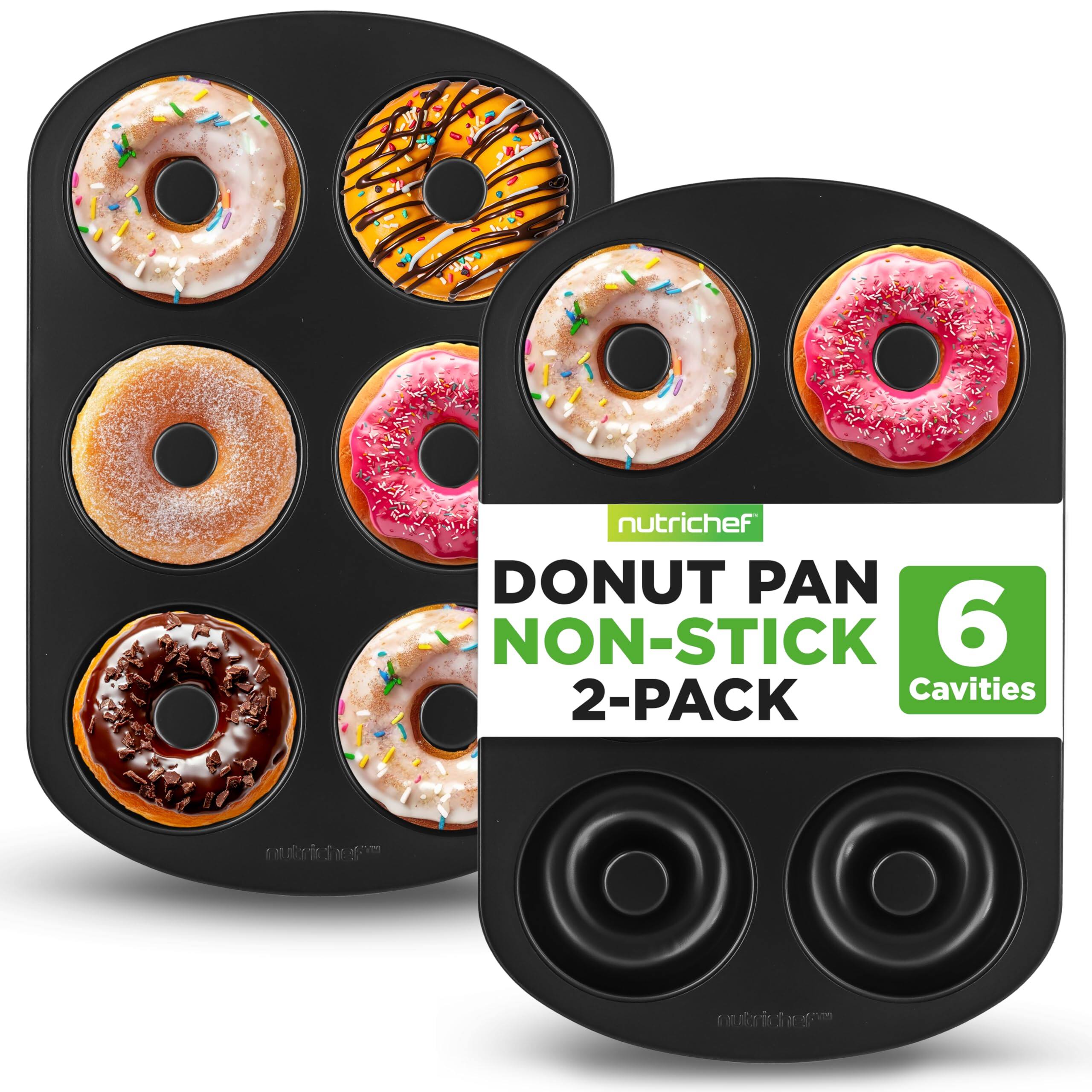 nutrichef DONUT PAN NON-STICK 6 2-PACK Cavities