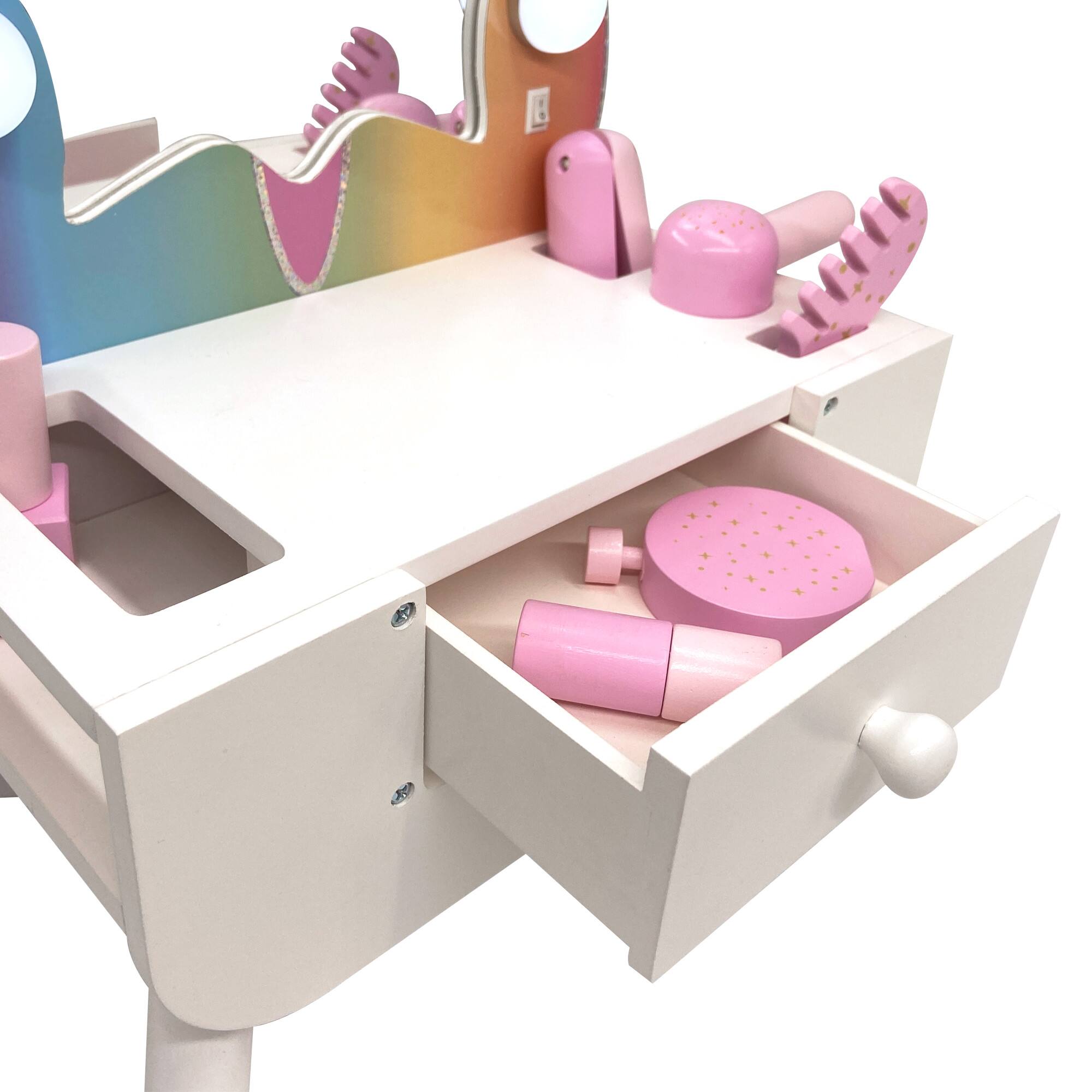 Alt View 2. Teamson Kids - Kids Tabletop Vanity and Light up Mirror.