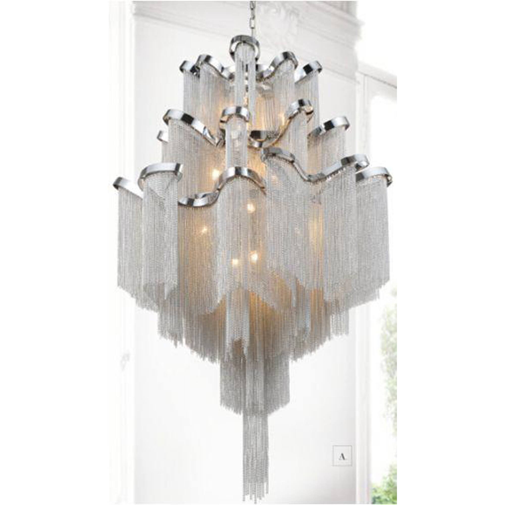 Angle. CWI Lighting - Daisy 17 Light Down Chandelier With Chrome Finish - Chrome.