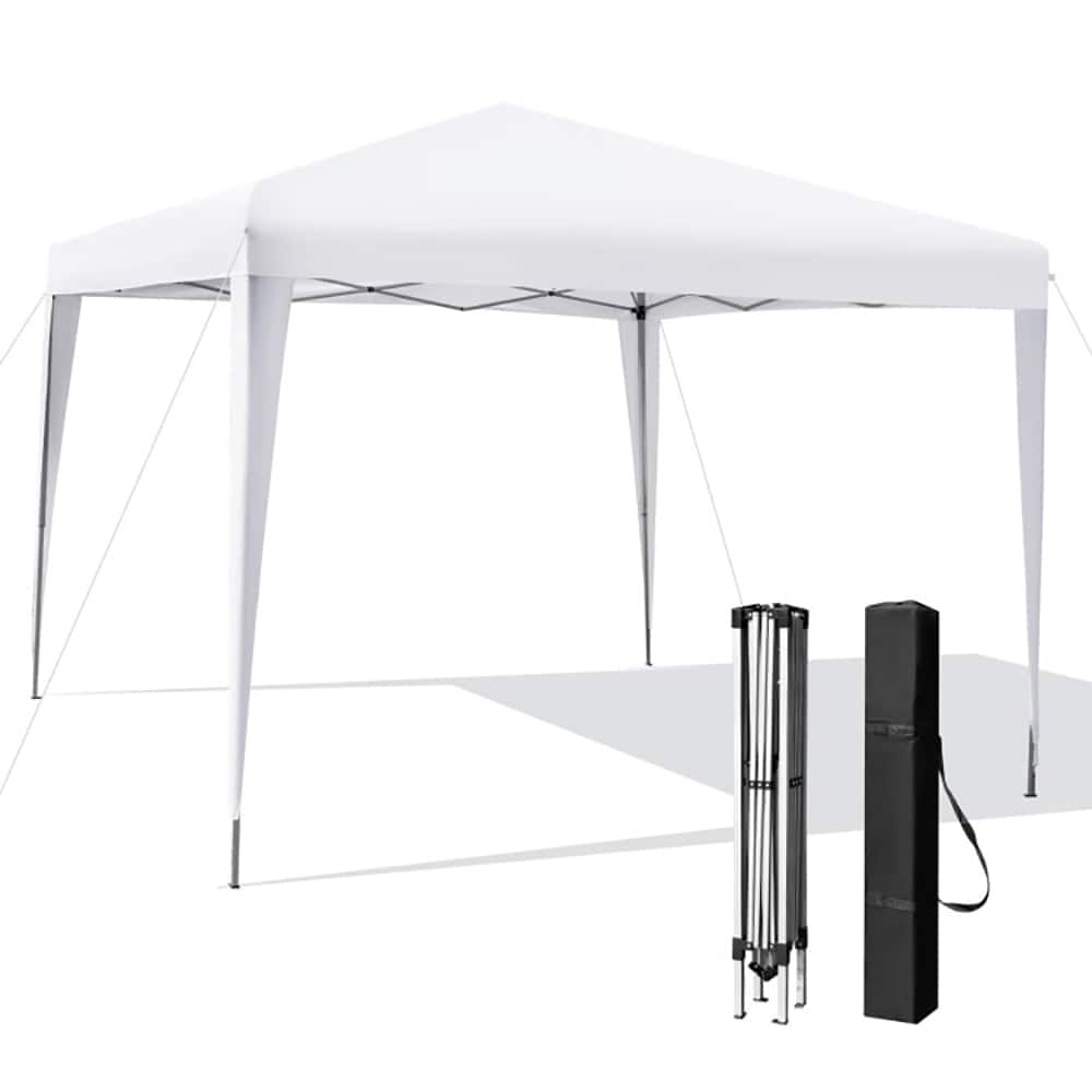 Kadyn - 10 x 10 Feet Outdoor Pop-up Patio Canopy for Beach and Camp-White, Outdoor Gazebo Wedding Party Tent Canopy Tent