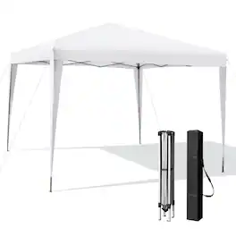 Kadyn - 10 x 10 Feet Outdoor Pop-up Patio Canopy for Beach and Camp-White, Outdoor Gazebo Wedding Party Tent Canopy Tent