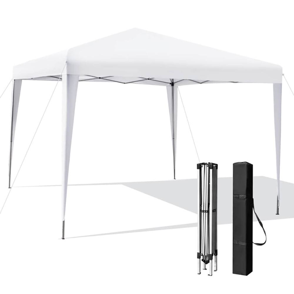 Front. Kadyn - 10 x 10 Feet Outdoor Pop-up Patio Canopy for Beach and Camp-White, Outdoor Gazebo Wedding Party Tent Canopy Tent.