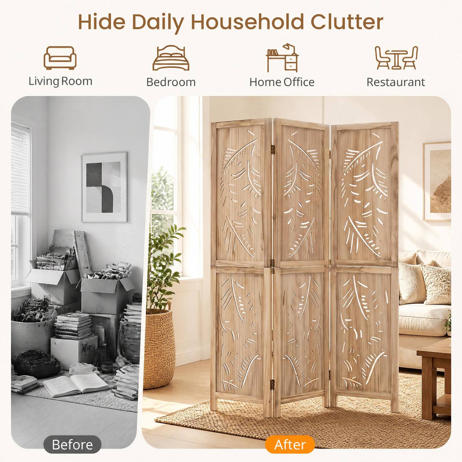Hide Daily Household Clutter

Living Room
Bedroom
Home Office
Restaurant

Before
After