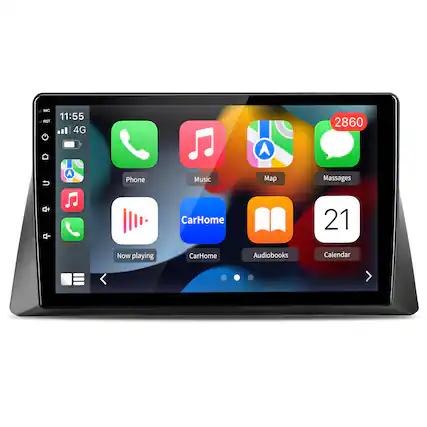 L MIC RST 11:55 4G 2860 U A Phone Music Map Massages + - CarHome 21 Now playing CarHome Audiobooks Calendar