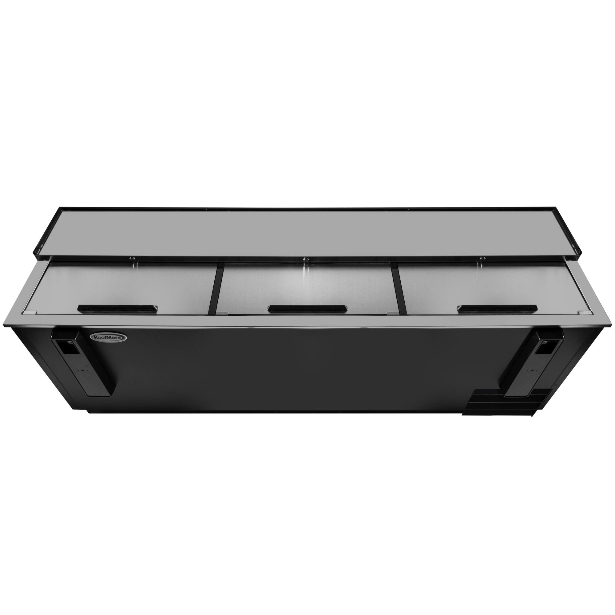 Alt View 3. Koolmore - 95 in. Commercial Bottle Cooler in Black with Built-In Opener, ETL Listed, 30 cu. ft. (KM-BOC95-BK) - Black painted steel.