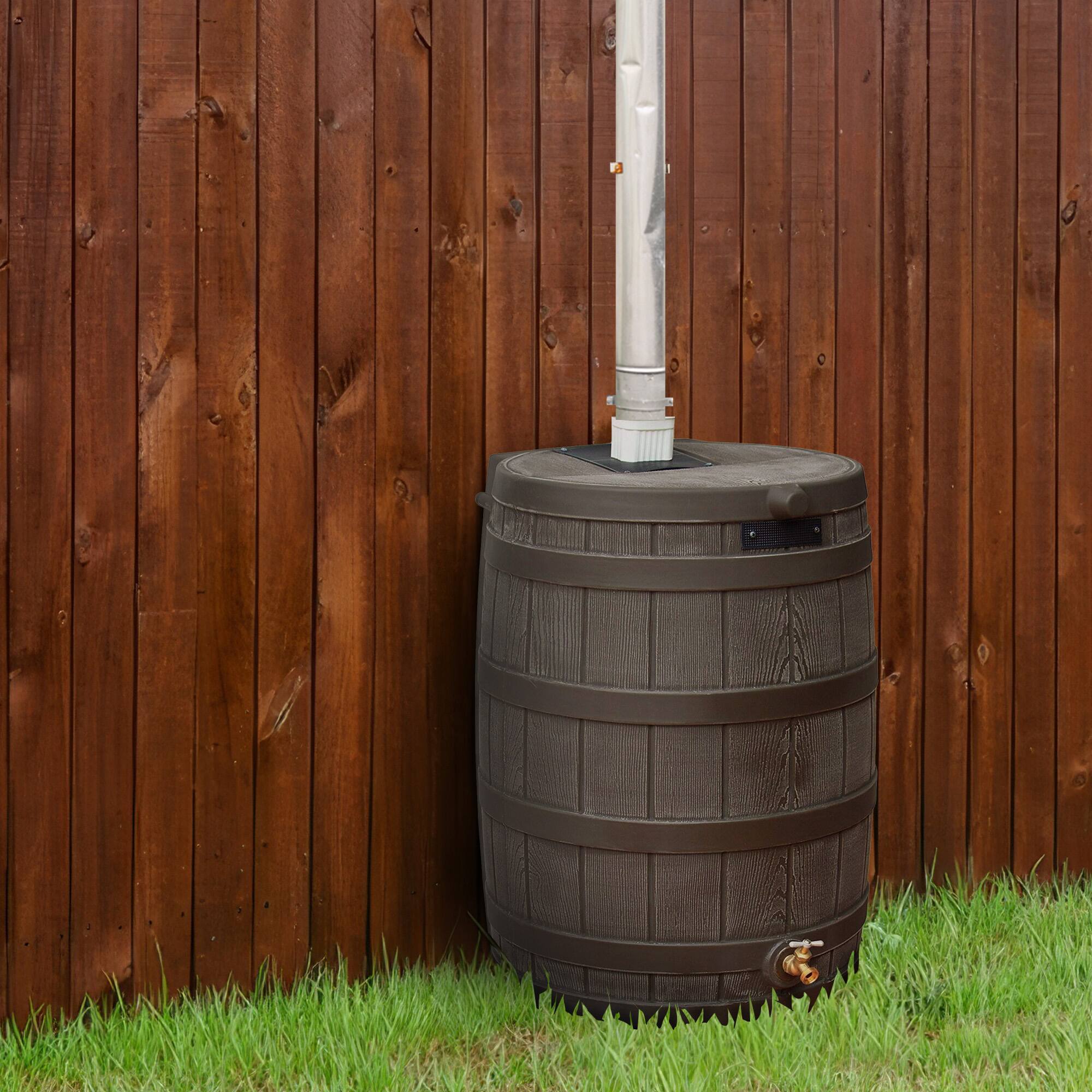 Alt View 2. Good Ideas - Good Ideas Rain Wizard 50 Gallon Rain Barrel Water Collector, Oak (2 Pack) - Oak.