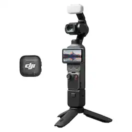 Osmo Pocket 4 Creator Combo 6K Gimbal Camera with Wide-Angle Lens, DJI Mic 3, Battery Handle, Tripod for Vlog
