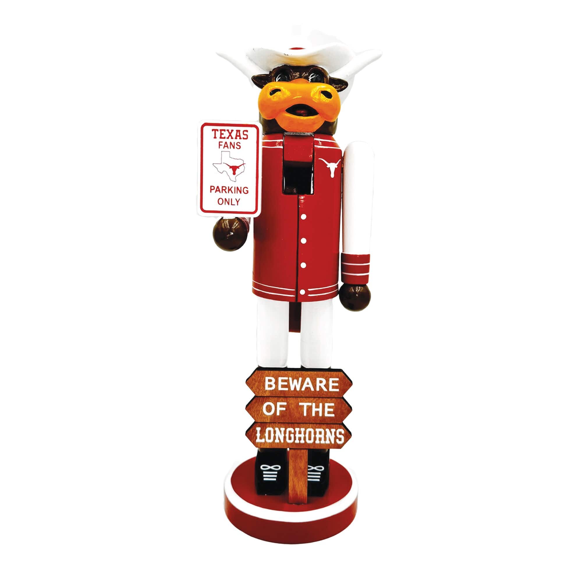 Santa's Workshop - Texas Longhorns 12" Beware Nutcracker - Burnt Orange