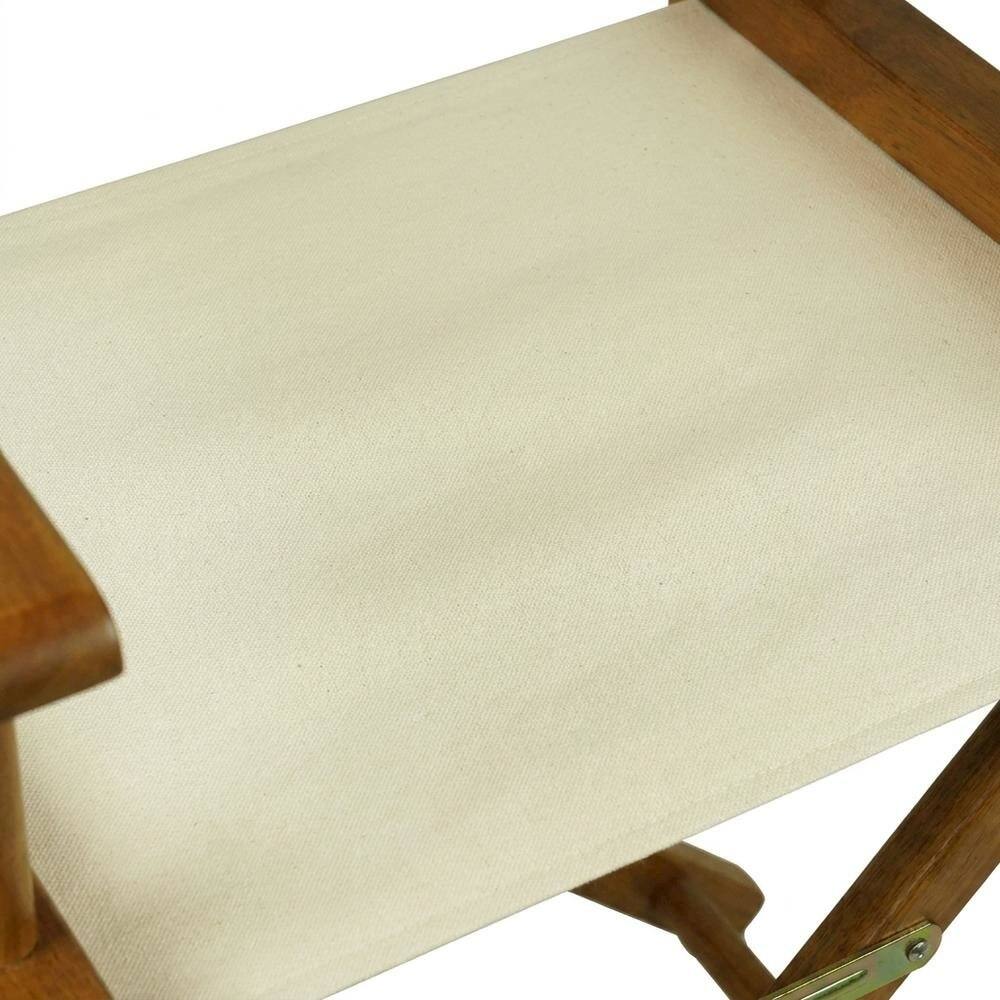 Alt View 2. FurniFact - Beige Director's Chair - Honey Oak Frame/Natural/Wheat Canvas.