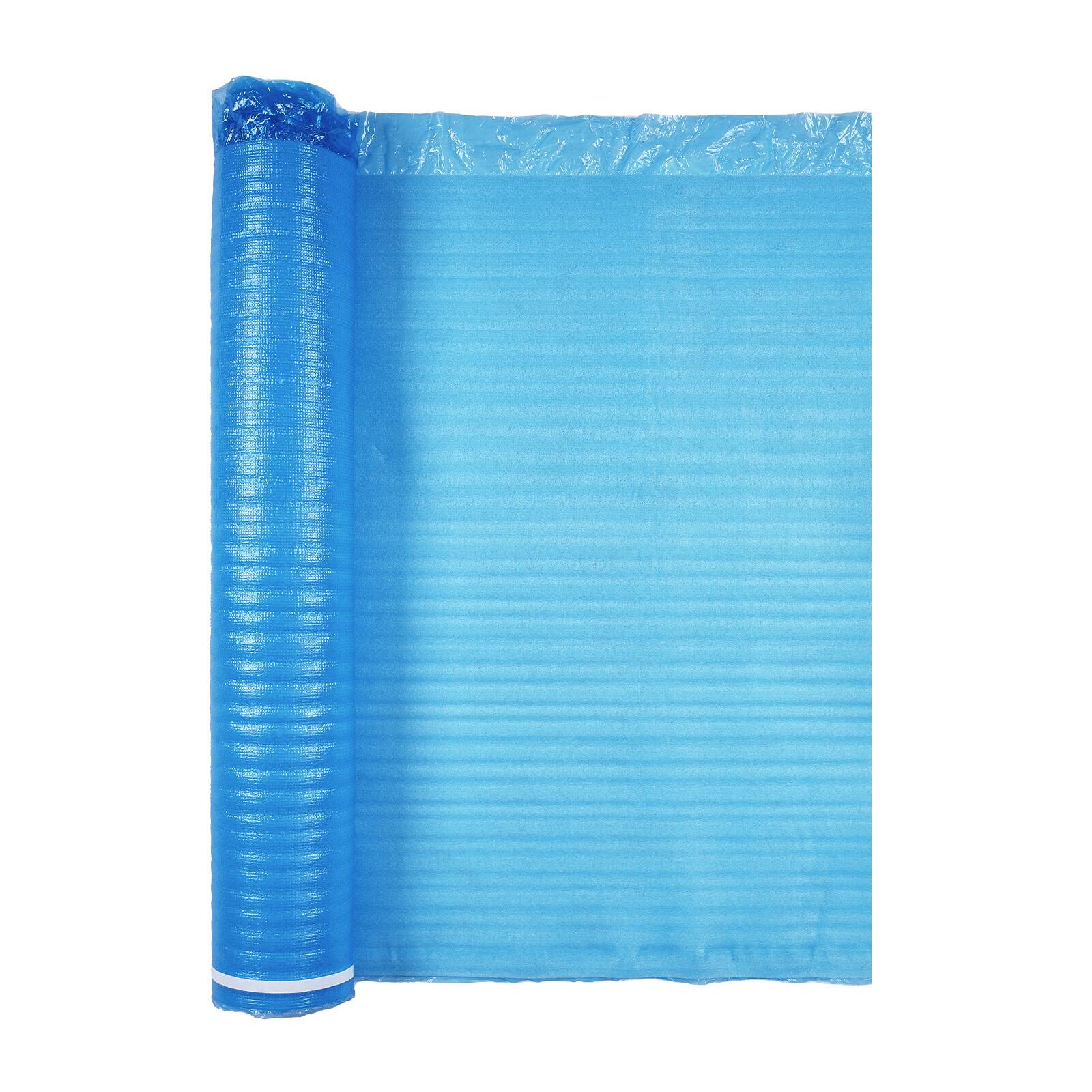 Alt View 5. VEVOR - Floor Underlayment 300 sq. ft, 3-in-1 2 mm Thick Flooring Padding with Tape & Vapor Barrier, Heavy Duty EPE Foam - Blue.