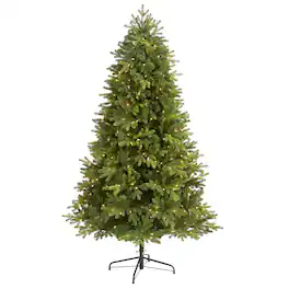 BreeBe - 6.5’ Washington Fir Xmas Tree w/400 Lights and 1110 Tips - Green
