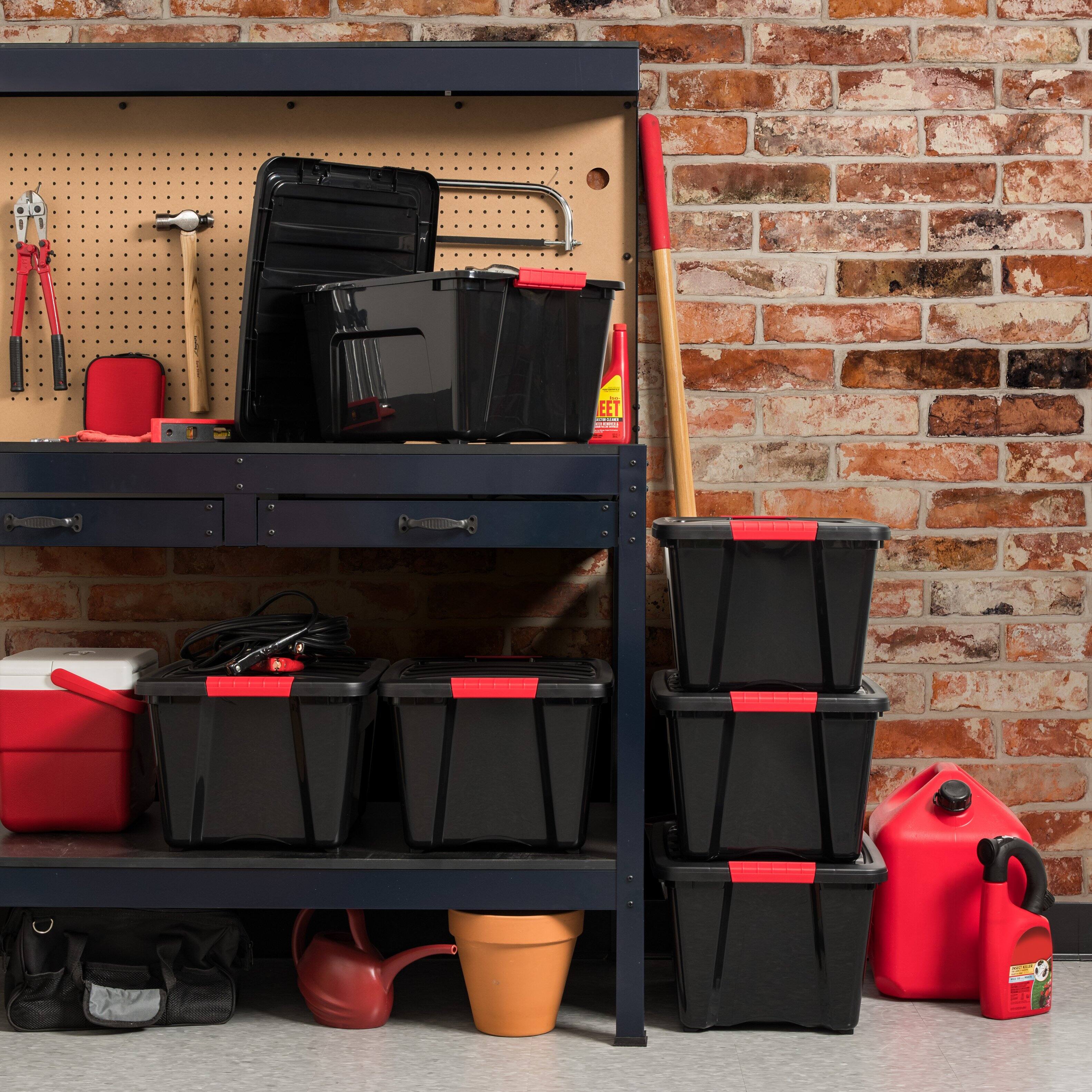 Alt View 4. IRIS USA - IRIS 32qt Plastic Storage Bins with Lids and Secure Latching Buckles - 6 Pack.