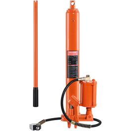 VEVOR - Hydraulic Long Ram Jack, 8 Ton Engine Hoist Cylinder with Air Pump and Single Piston Pump, Hydraulic Ram Cylinder - Orange