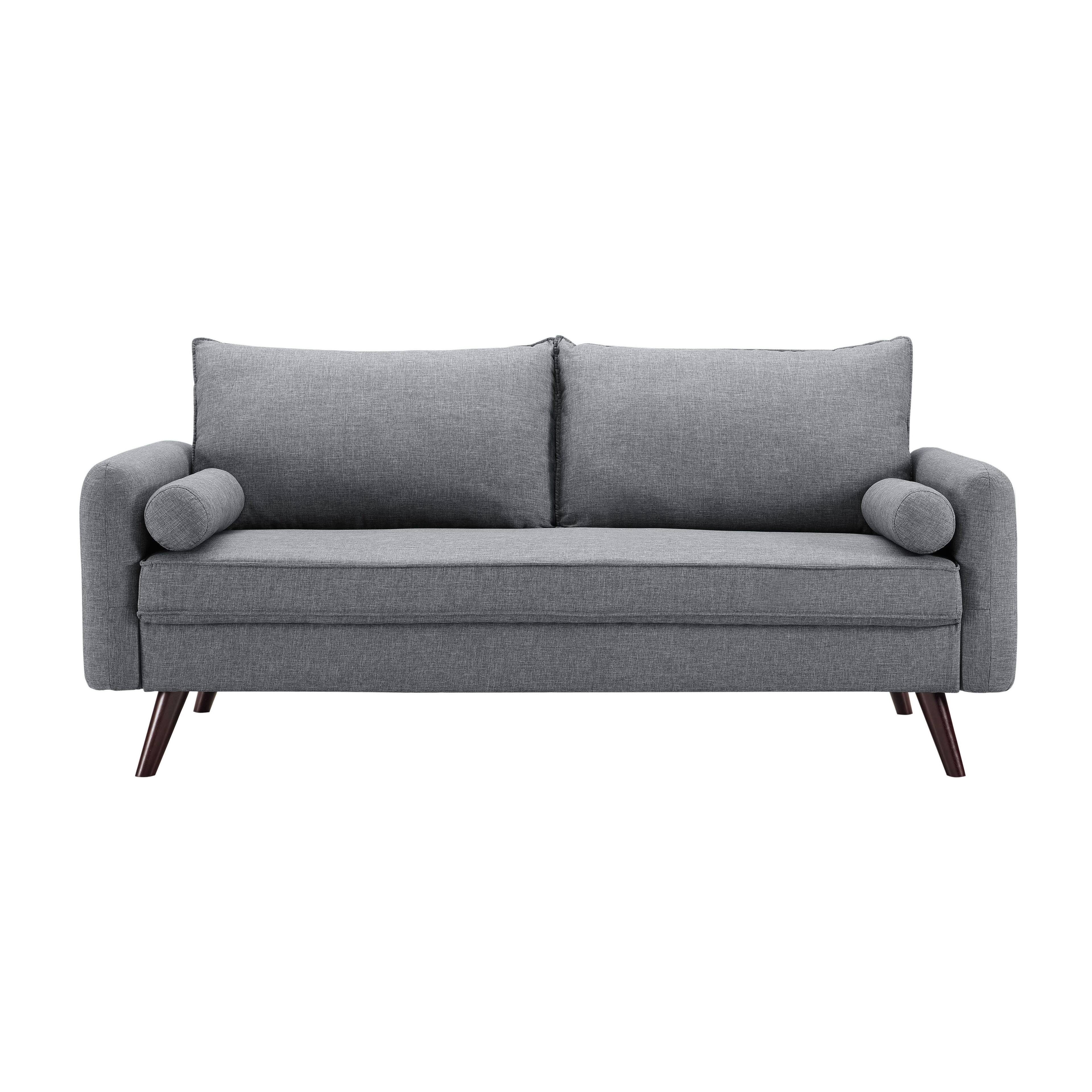 Lifestyle Solutions - Camden Stationary Sofa Hairpin Legs Pocket Coils - Grey - Front_Zoom