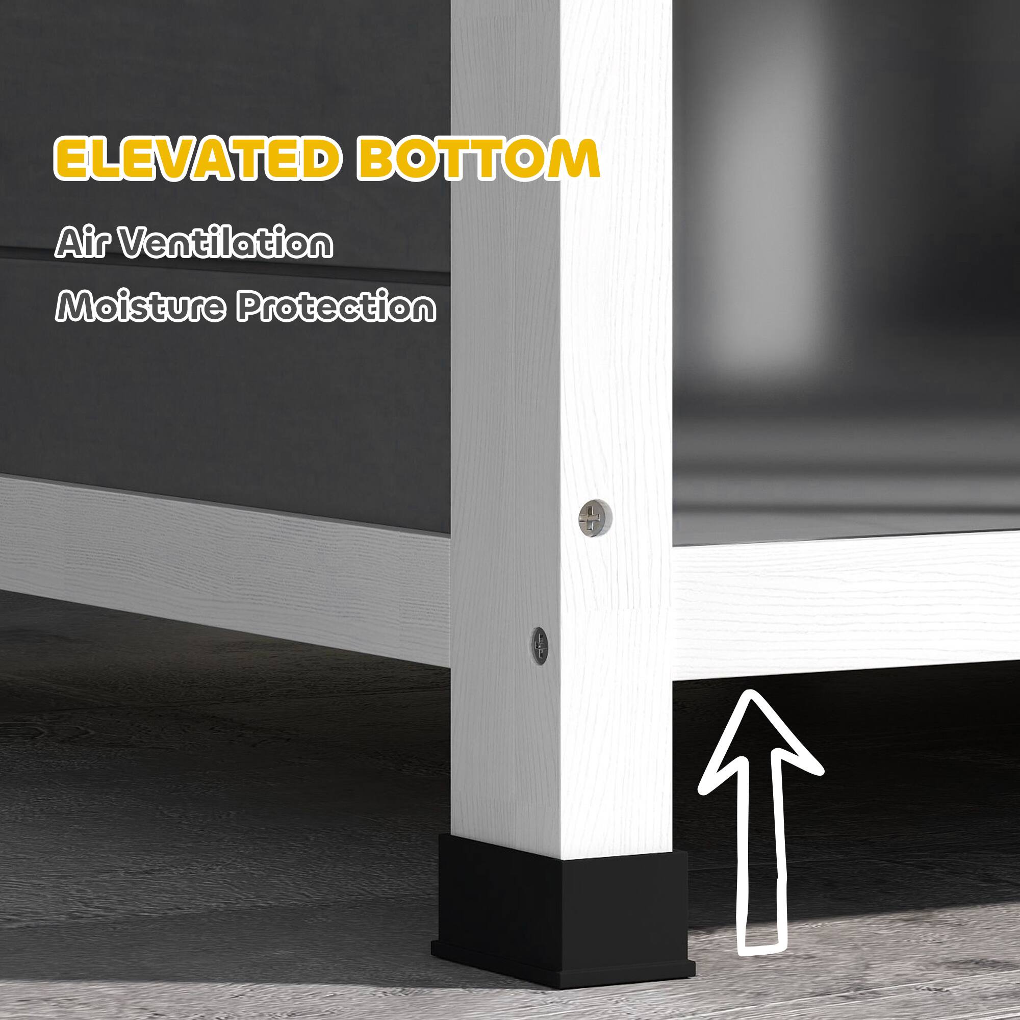ELEVATED BOTTOM  
Air Ventilation  
Moisture Protection