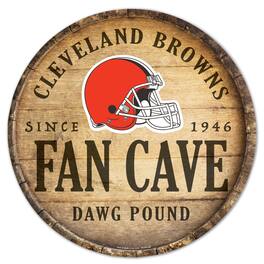 WinCraft - Cleveland Browns 14" Fan Cave Circular Wood Sign - Multicolor