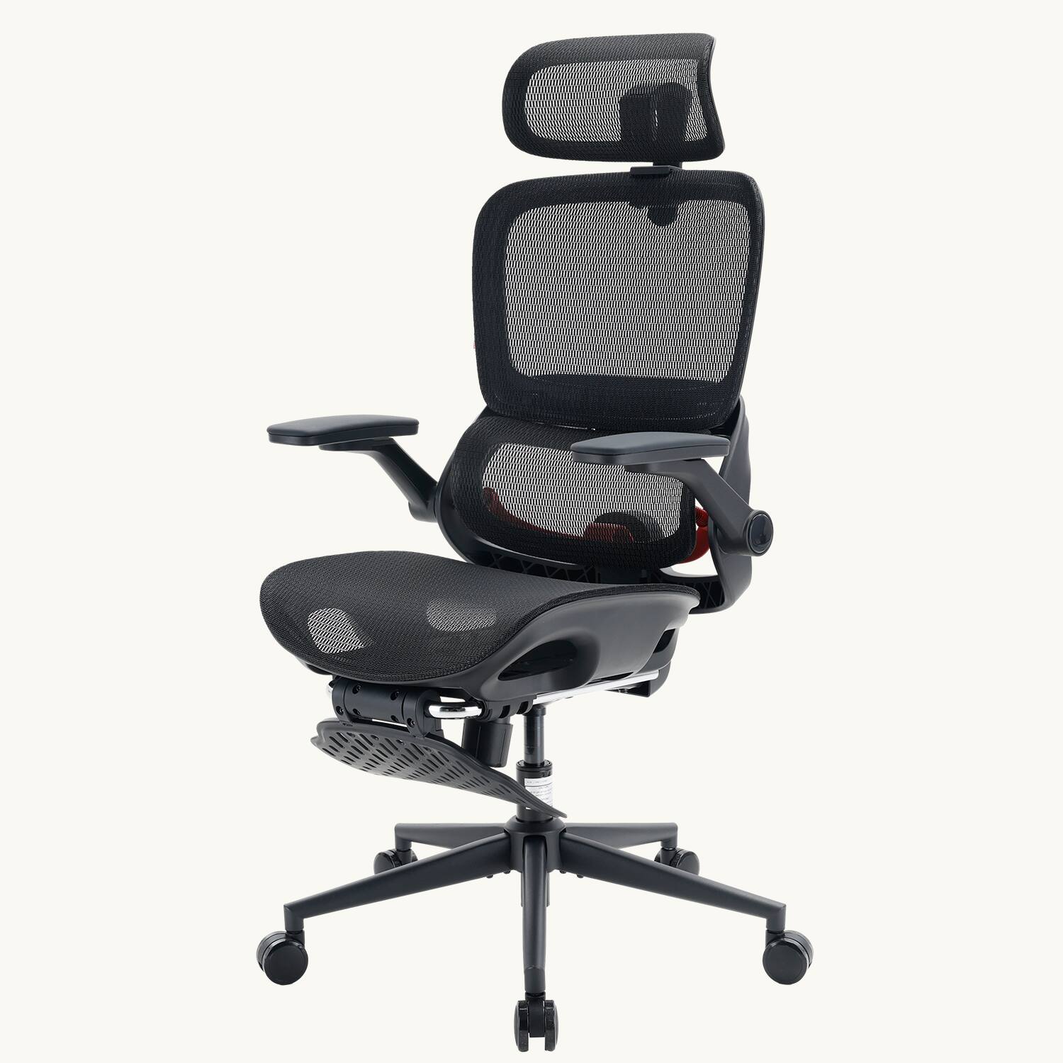 Angle. SIHOO - B100 PRO Ergonomic Office Chair with Footrest, Breathable Mesh Chair, Adaptive Dynamic Lumbar, 4D Arm for Home, 300lb - Black.