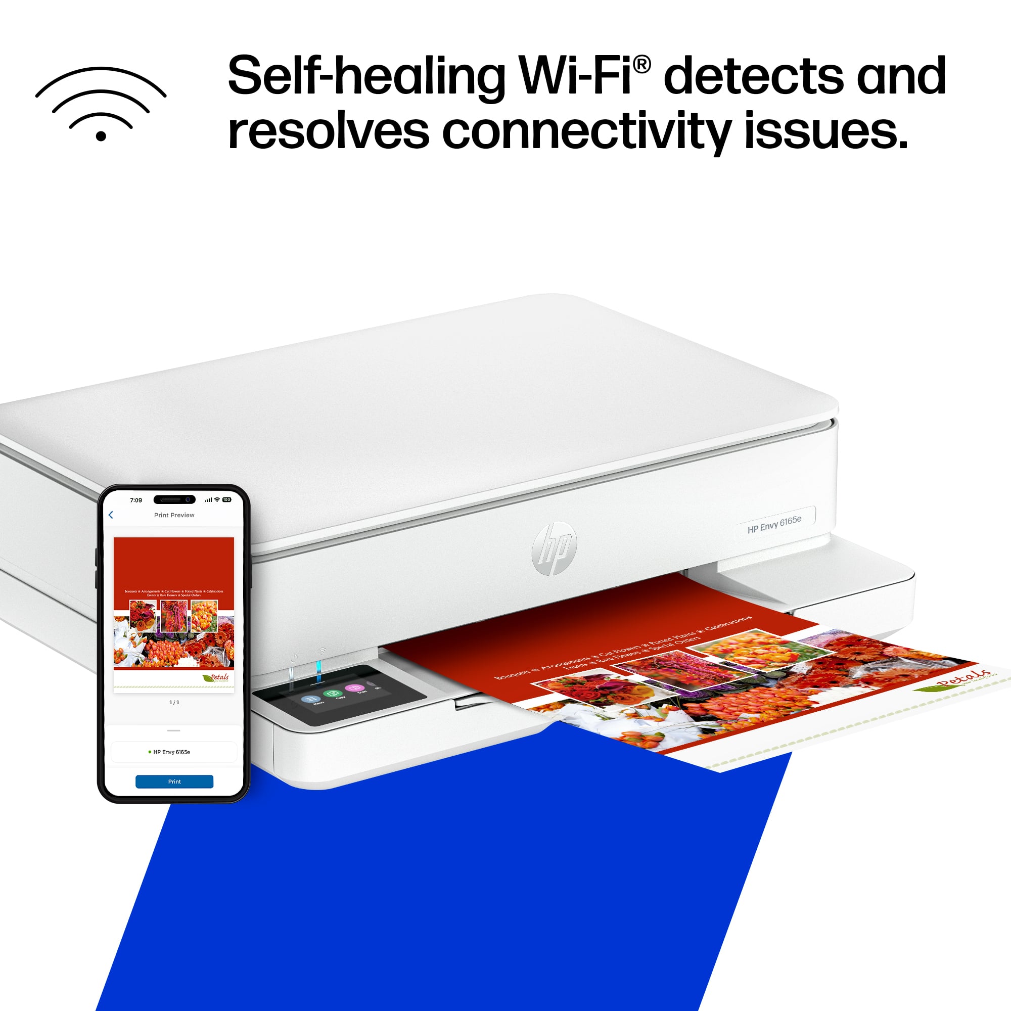 Self-healing Wi-Fi® detects and resolves connectivity issues.