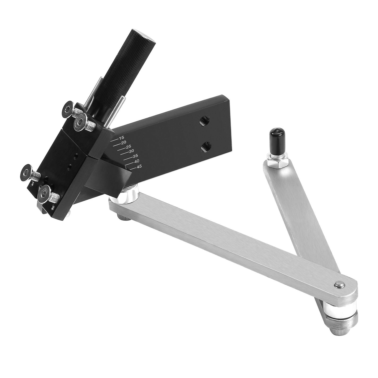 Alt View 5. VEVOR - Lawn Mower Blade Sharpener and Balancer, 15° - 45° Adjustable Lawnmower Blade Sharpening Tool with 4 Adapter Pins - Black.