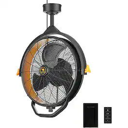 MULE - 18" Fan XL, Dual Height Ceiling Mounting Options, Standard 3-Prong Plug - Matte Black