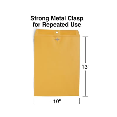 Strong Metal Clasp for Repeated Use  
13" x 10"