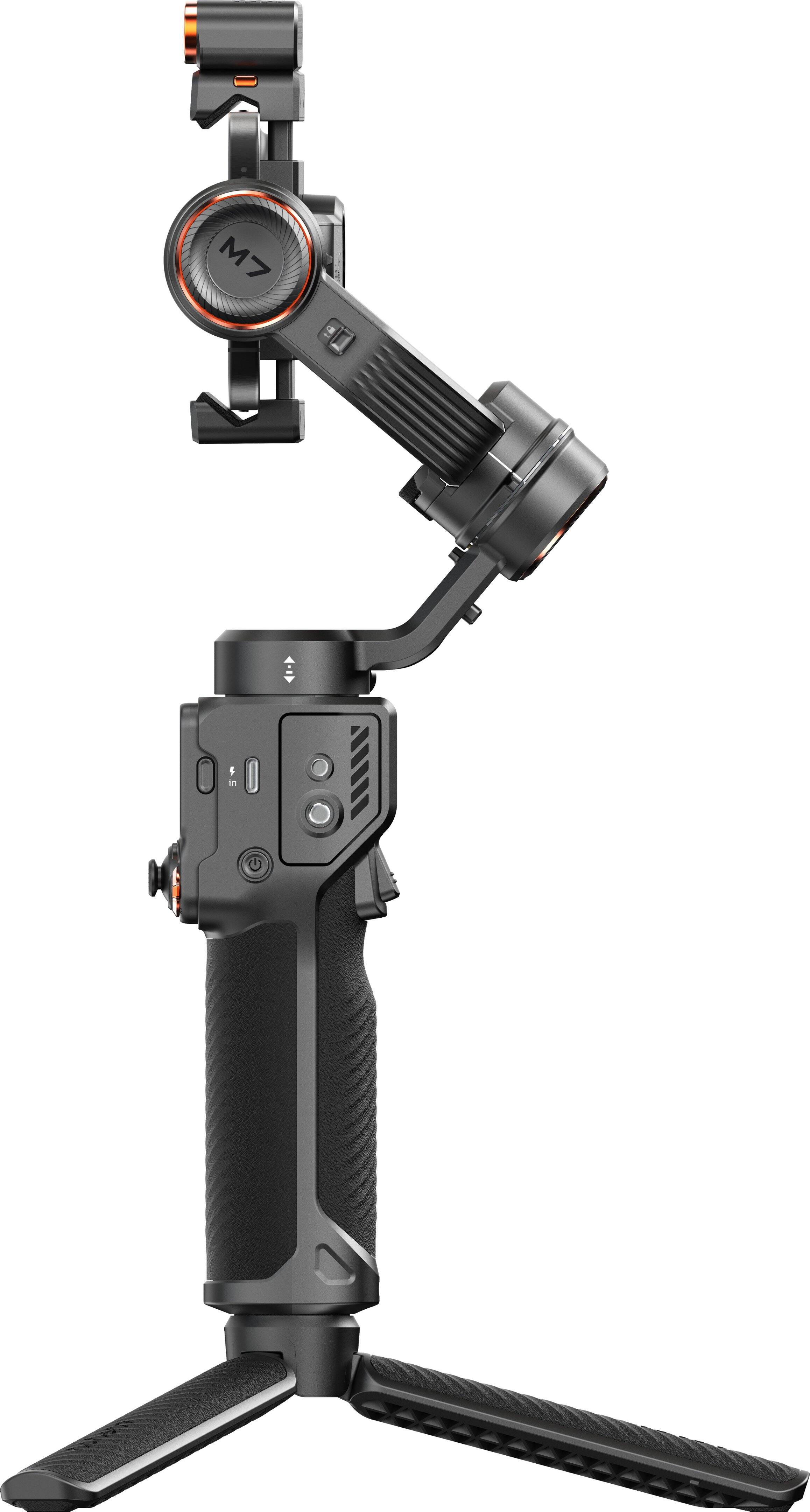 Alt View 11. Hohem - iSteady M7 3-Axis Gimbal Stabilizer for Smartphone w/ AI Tracking, Remote Control, Extendable Pole, & Magnetic RGB Light - Black.