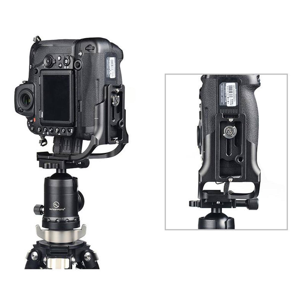 Alt View 2. SunwayFoto - SunwayFoto Dedicated L-Bracket with Battery Grip for Nikon D850 Camera.
