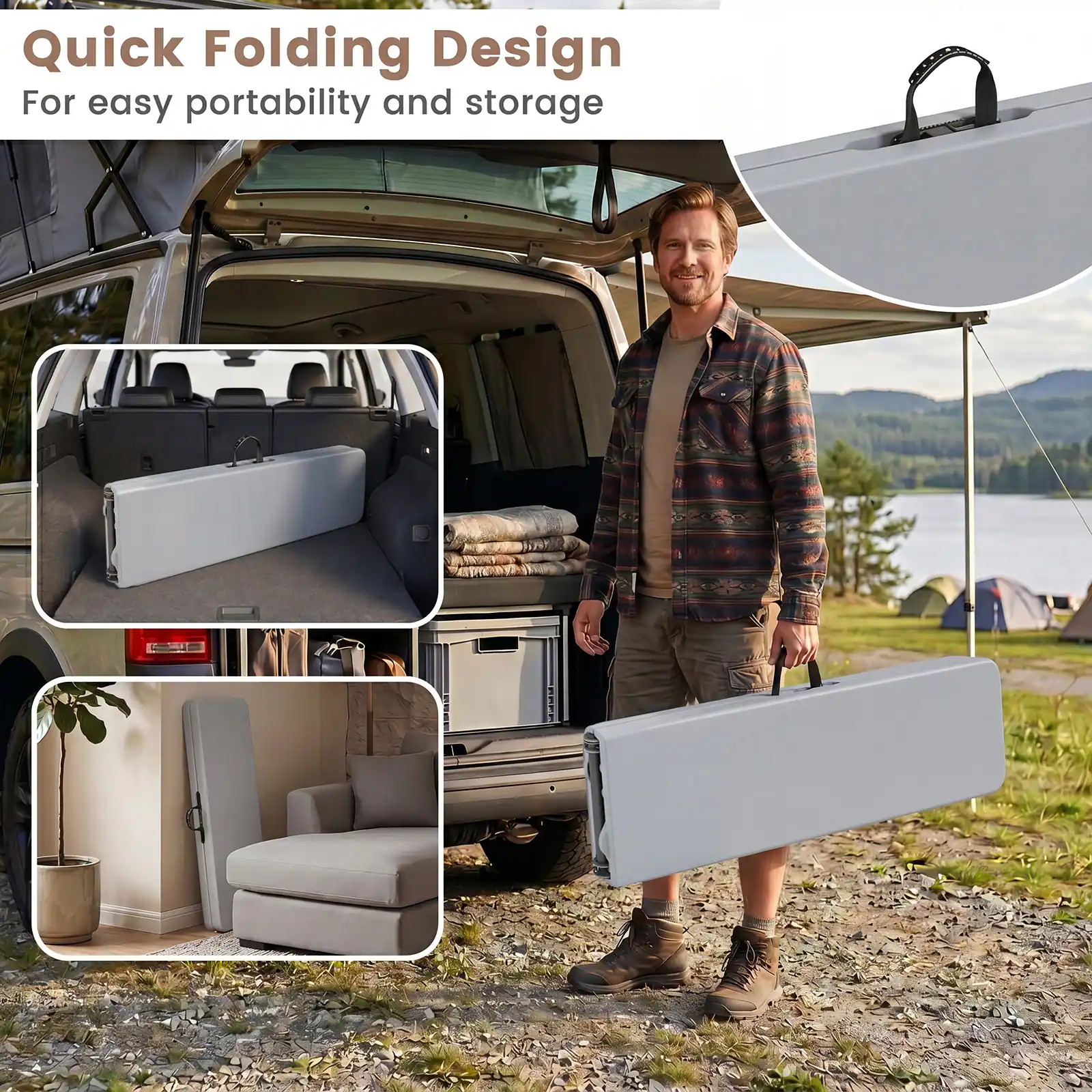 Quick Folding Design  
For easy portability and storage