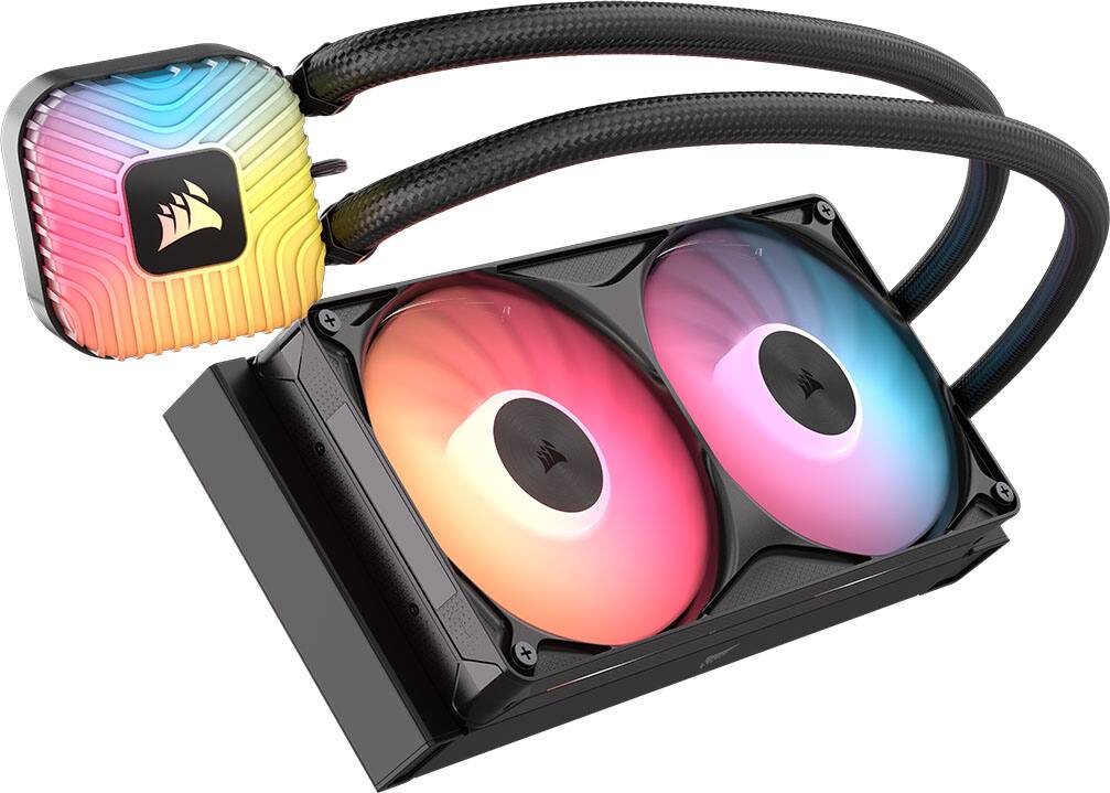 Left. CORSAIR - NAUTILUS II 240 RS ARGB Liquid CPU Cooler – Vibrant ARGB, FlowDrive 2S Pump, RS II ARGB Uni Frame Fans, 240mm Radiator - Black.