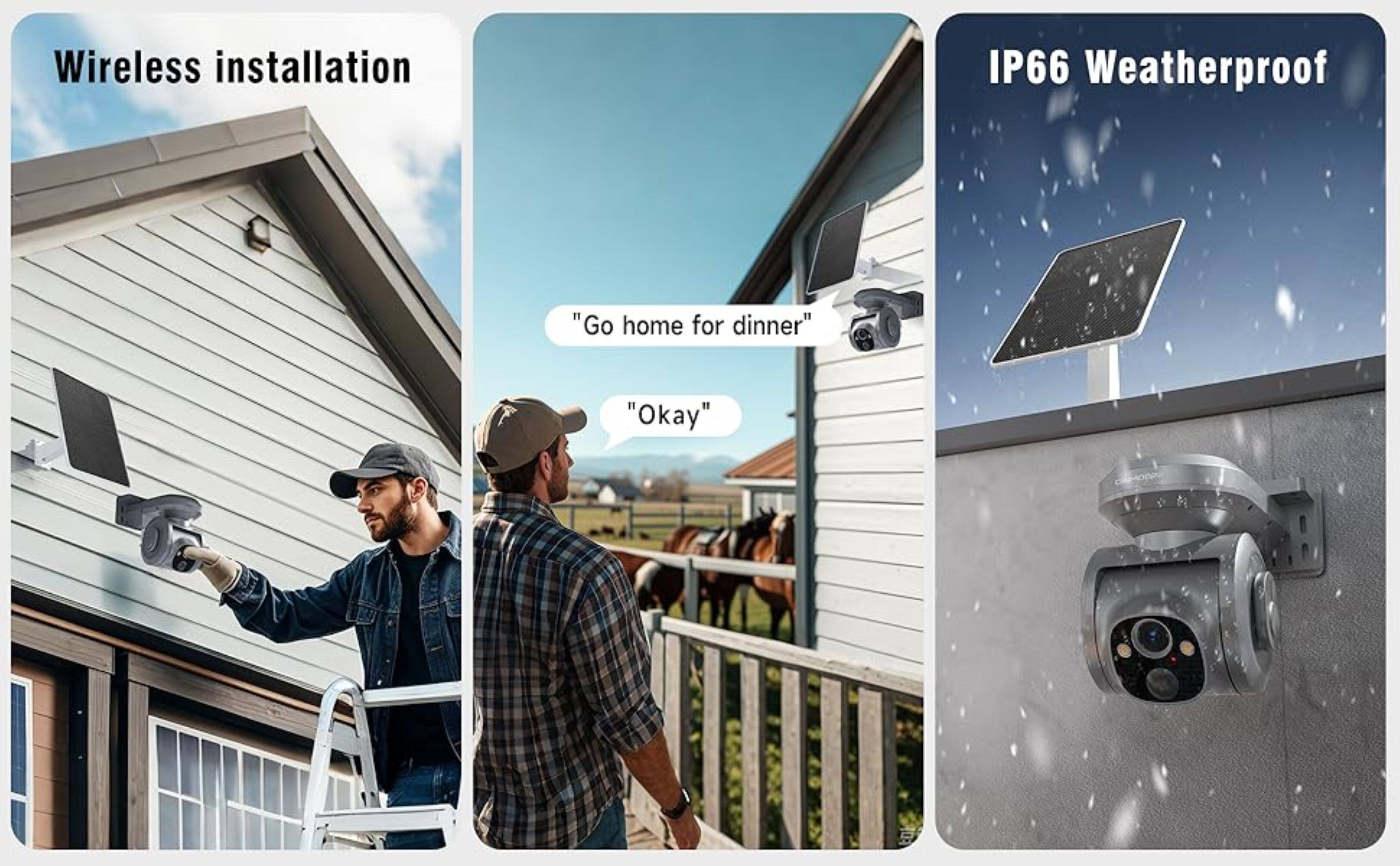 Wireless installation  
IP66 Weatherproof  

"Go home for dinner"  
"Okay"