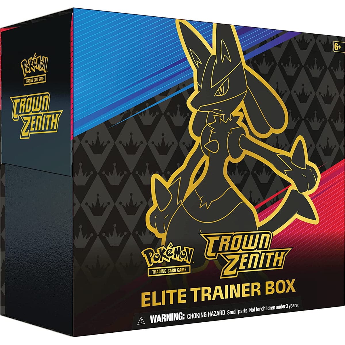 Pokémon Trading Card Game  
Crown Zenith  
Elite Trainer Box  

6+  
WARNING: CHOKING HAZARD Small parts. Not for children under 3 years.
