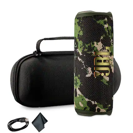 Front. JBL - JBL Flip 6 Portable Bluetooth Speaker, deep bass, IPX7 waterproof, for home with Travel Case - Squad.