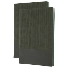 Unique Bargains - 2pcs Hardcover Leather Lined Journal, 100 Pages 8.3x5.7" A5 Lined Diary Notebook for Office Home Writing - Green