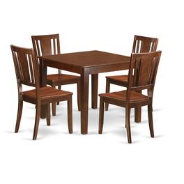 East West Furniture - 5 PC Kitchen Tables and chair set with a Dining Table and 4 Dining Chairs - Mahogany