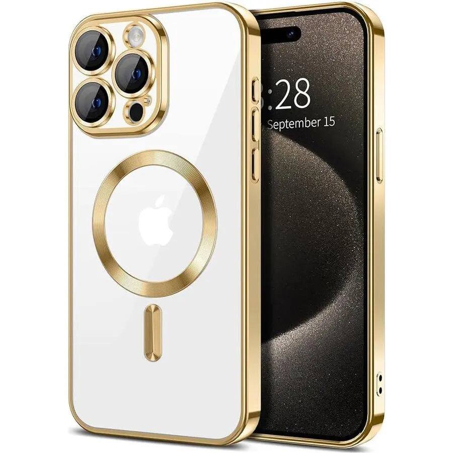 Front. Entronix - Entronix [Magnetic] Case for iPhone 16 Pro Max - [Clear Back] Luxury Glossy Cover - Gold.