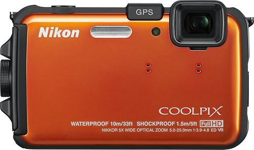 Best Buy: Nikon Coolpix AW100 16.0-Megapixel Digital Camera Orange