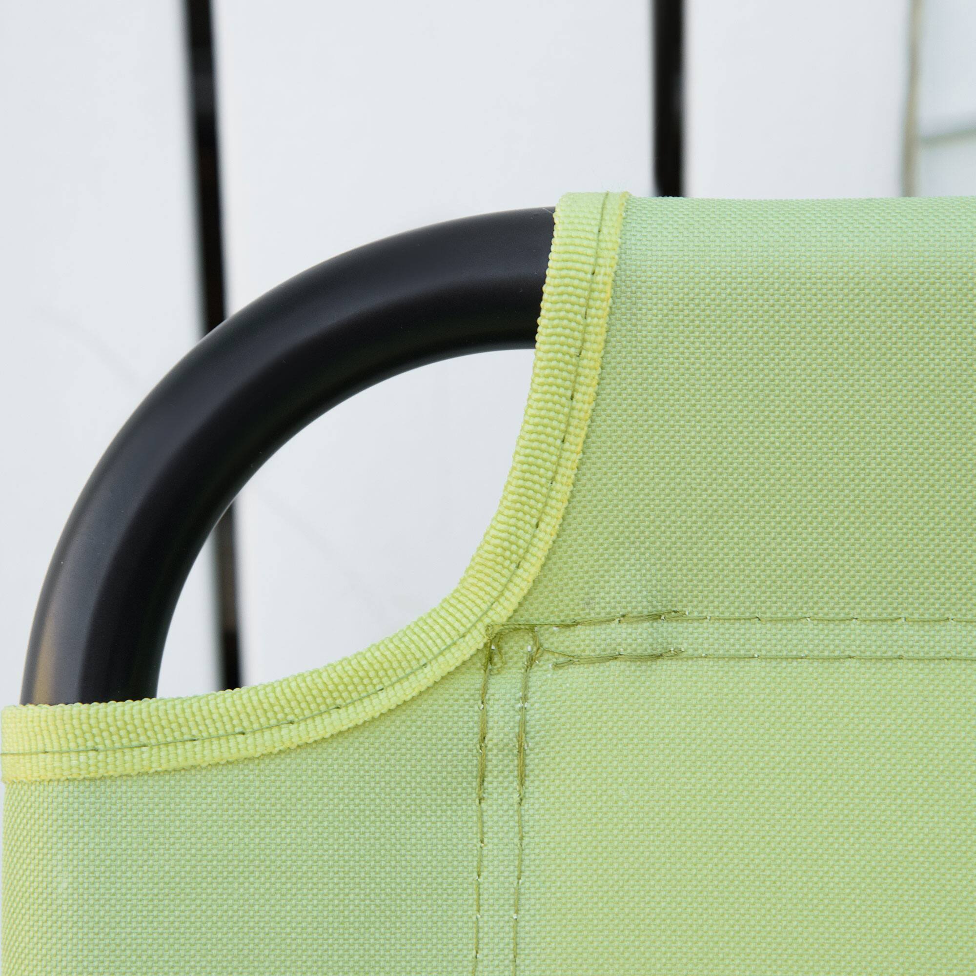 Alt View 7. Outsunny - Double Folding Camping Chair, Loveseat for 2 Adults, Portable Camping Couch with Wood Armrest & Cupholders - Green.