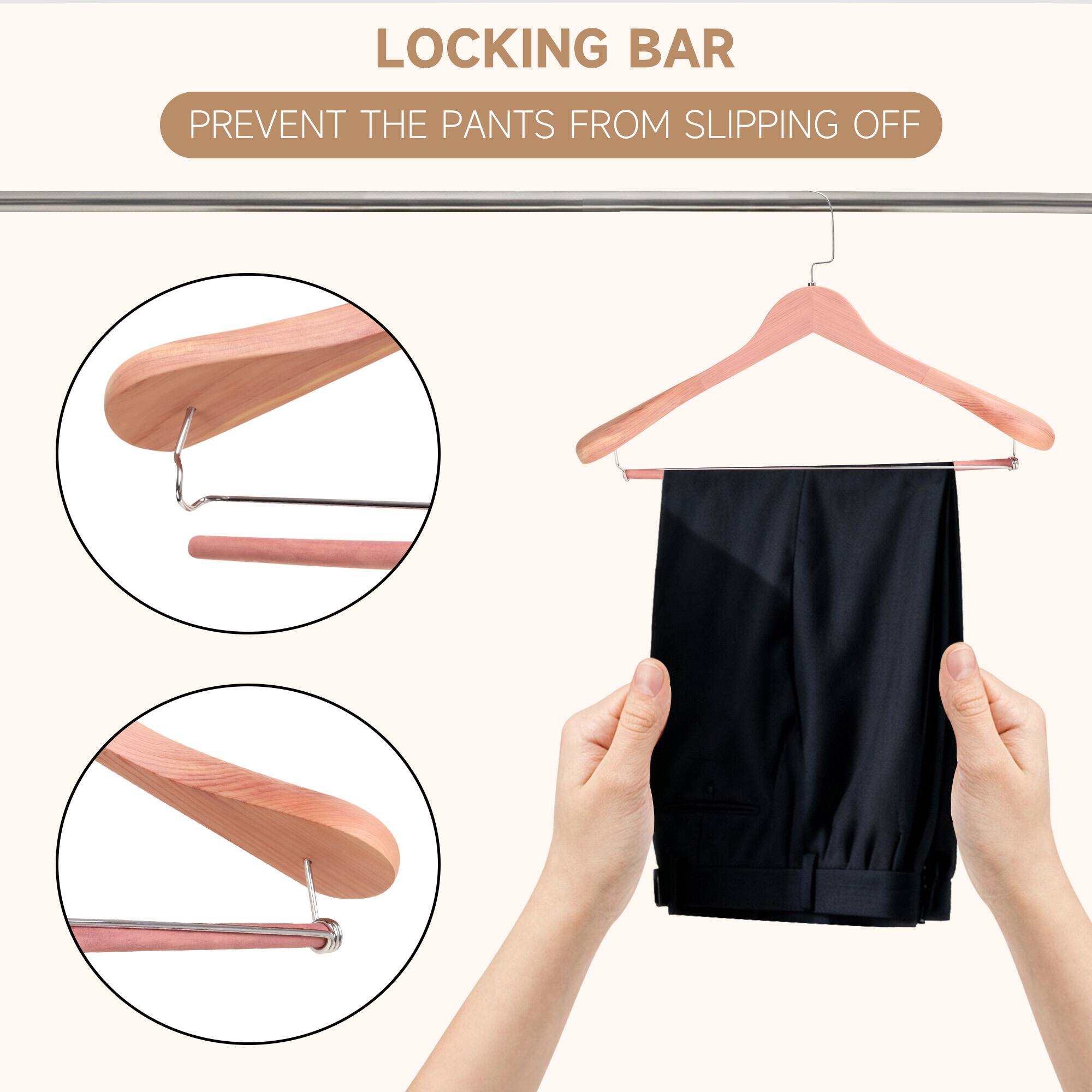 LOCKING BAR  
PREVENT THE PANTS FROM SLIPPING OFF