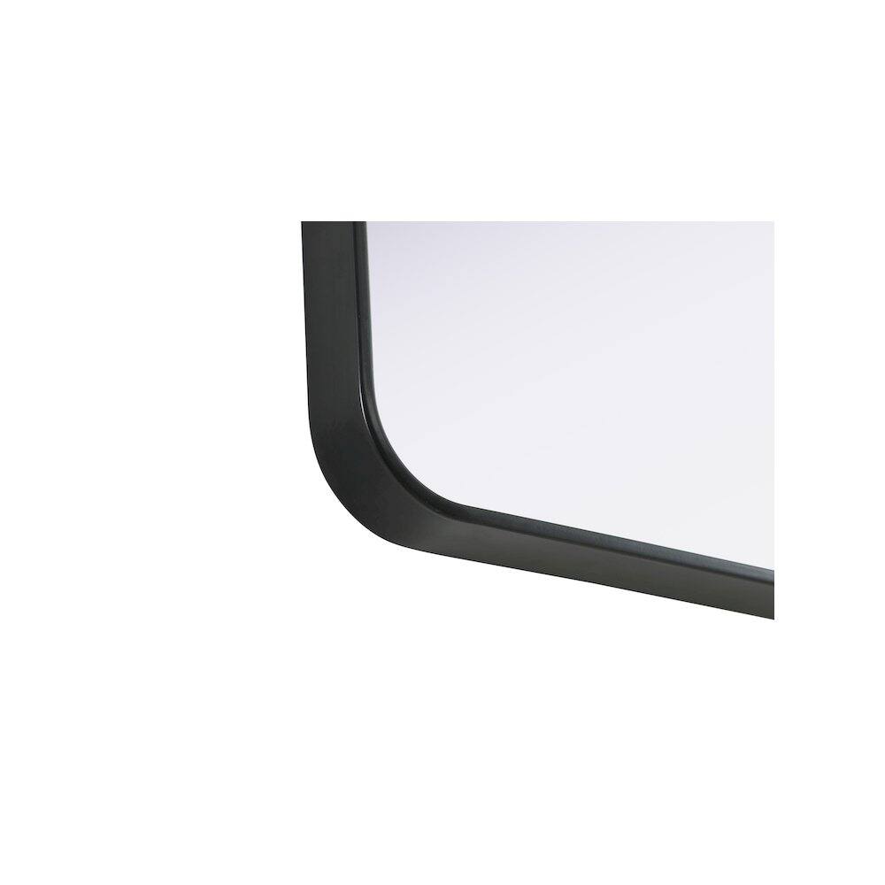 Left. Elegant Decor - Contour Metal Rectangle Mirror 24x40 in Black - Black.