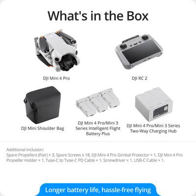 Bundle DJI Mini 4 Pro Drone Fly More Combo Plus with RC 2 Bundle DJI Mini 4 Pro Drone Fly More Combo Plus with RC 2