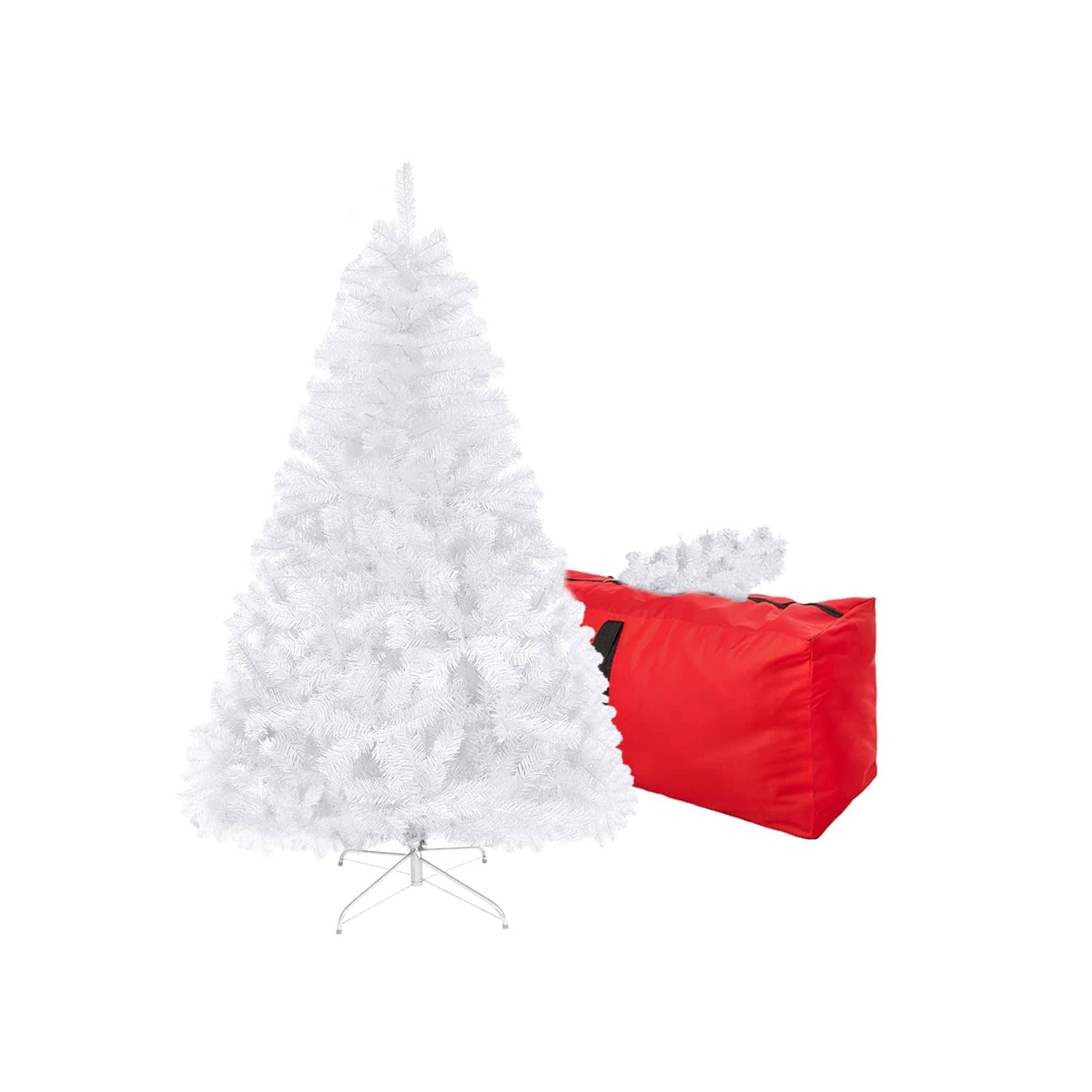 Skar Audio - Artificial Christmas Tree Arbol De Navidad With 450 Branch Tips North Valley Spruce Base Stand - White 4ft
