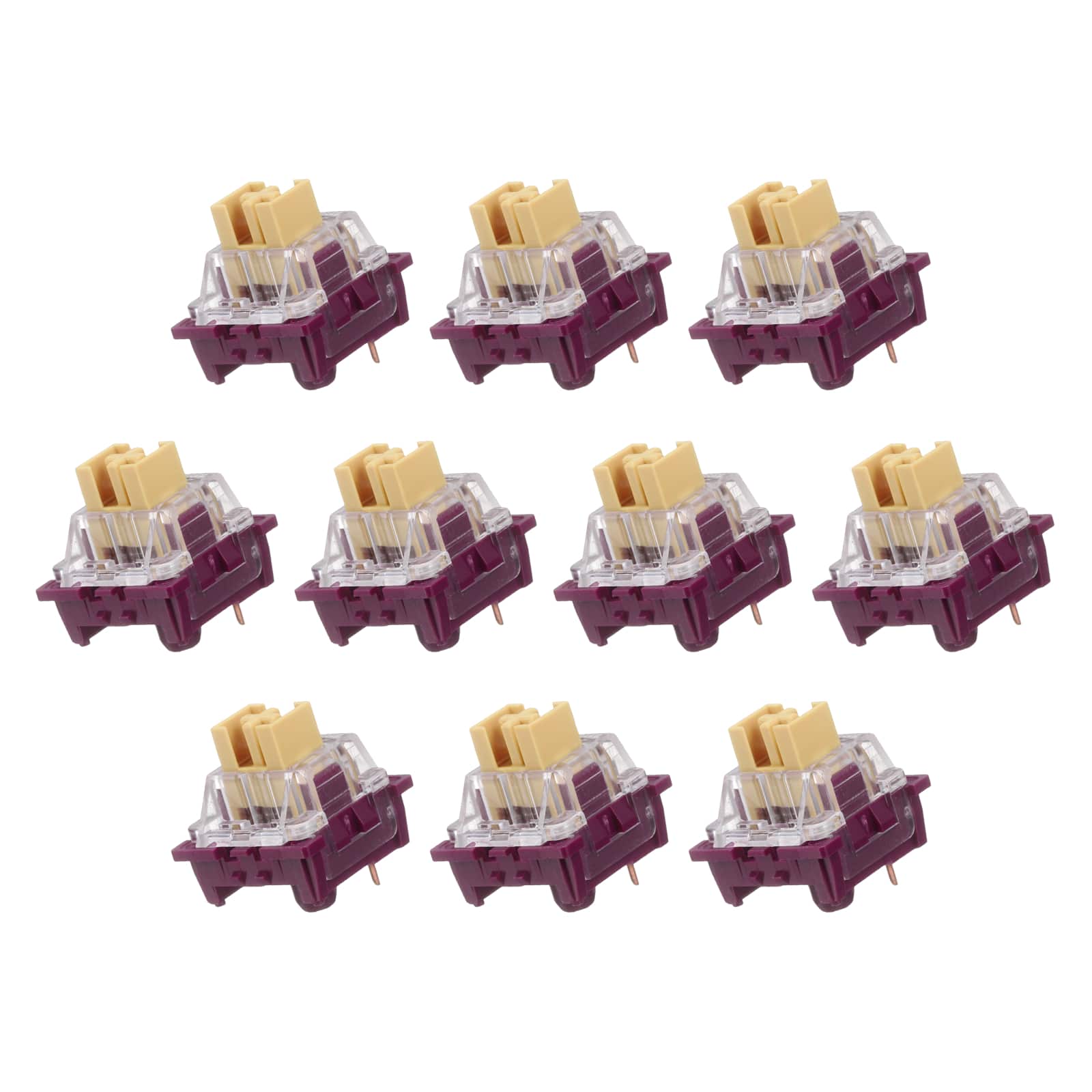 Unique Bargains - 10pcs Keyboard Switches (3-Pin 50gf) Dustproof Pre-Lubed Tactile Linear Switch Replacement for MX Mechanical Keyboard - Purple