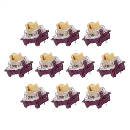 Front. Unique Bargains - 10pcs Keyboard Switches (3-Pin 50gf) Dustproof Pre-Lubed Tactile Linear Switch Replacement for MX Mechanical Keyboard - Purple.