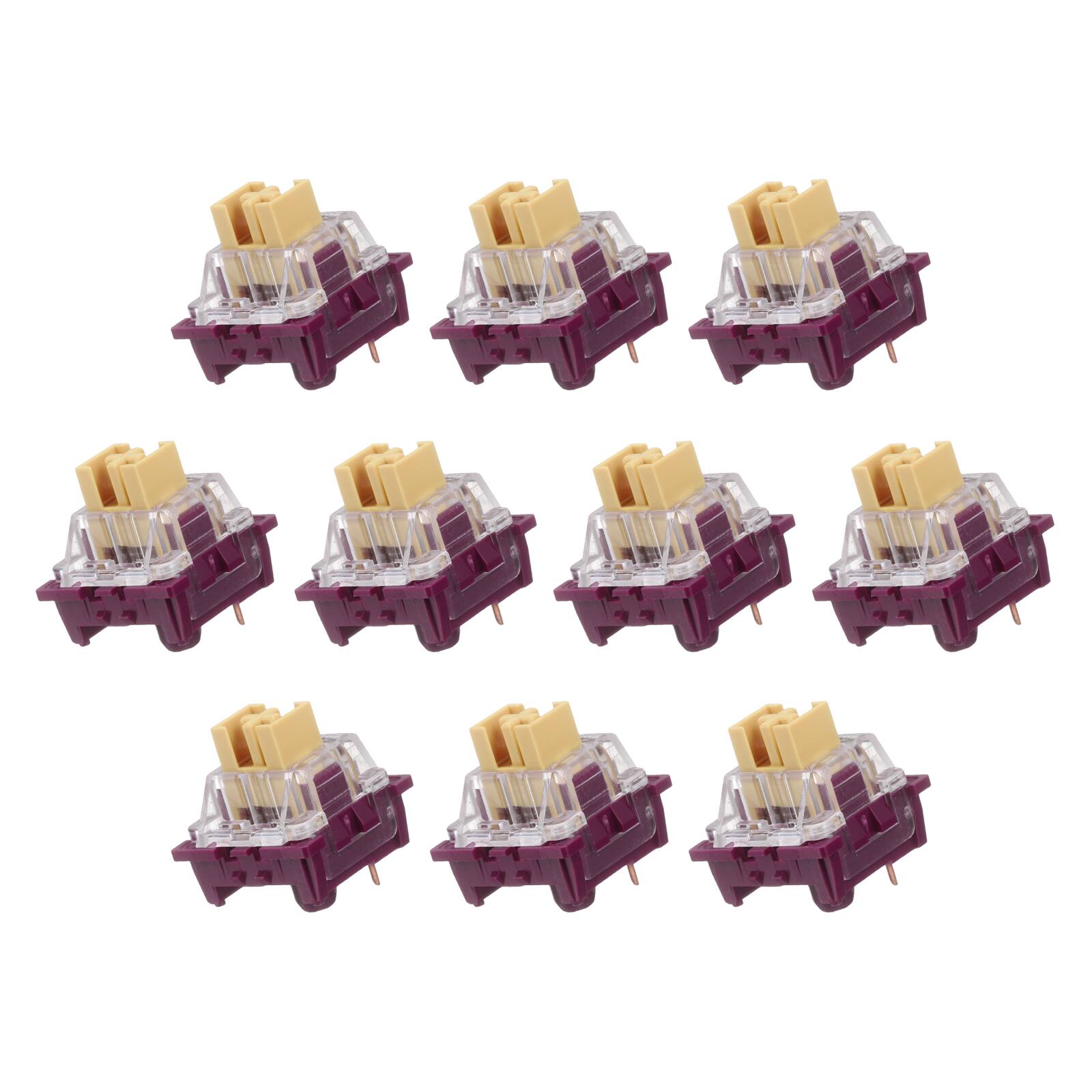 Unique Bargains - 10pcs Keyboard Switches (3-Pin 50gf) Dustproof Pre-Lubed Tactile Linear Switch Replacement for MX Mechanical Keyboard - Purple